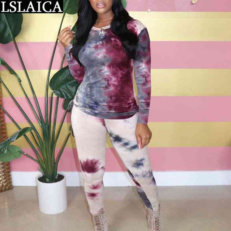 Two Piece Set Women Casual Tie Dye Long Sleeve Drawstring Tops Pencil Pants Sets Fall Clothes for Tracksuit Streetwear 210520, Burgundy
Two Piece Set Women Casual Tie Dye Long Sleeve Drawstring Tops Pencil Pants Sets Fall Clothes for Tracksuit Streetwear 210520, Burgundy