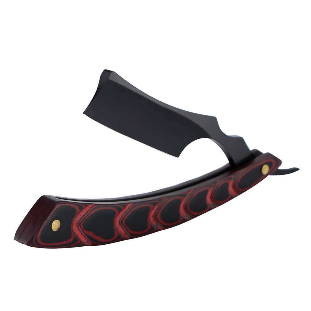 Professional Barber Razor Straight Edge Cut Throat Razor Vintage Wood Handle + Stainless Steel Single Edge Blade Shaving Razor P0817