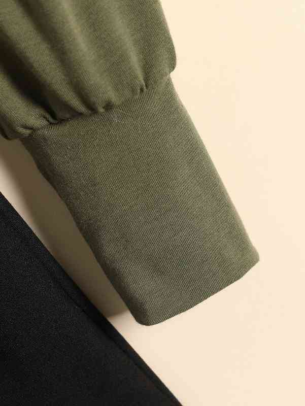 Baby Colorblock Bishop Sleeve Flare Hem Dress SHE