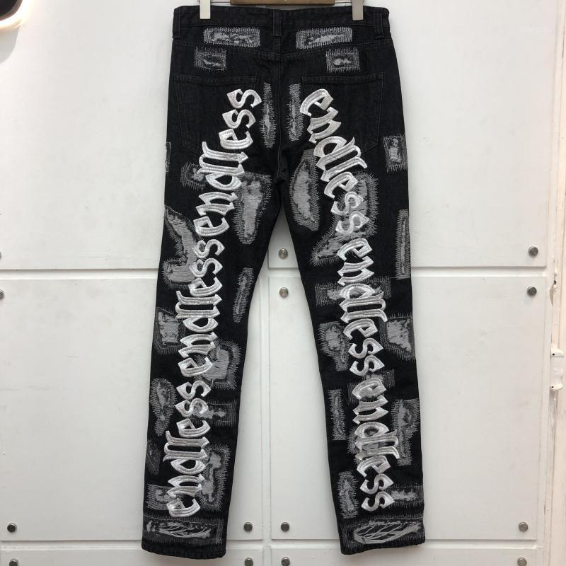 Men's Jeans Endless Damage Hole Distressed Denim Jean Men Women Straight Fluorescent Green Letter Embroidery Pants
Men's Jeans Endless Damage Hole Distressed Denim Jean Men Women Straight Fluorescent Green Letter Embroidery Pants
