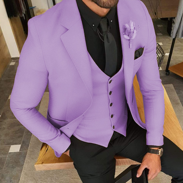 Costume Men Suits Wedding Groom Tuxedos Slim Fit Terno Masculino Man Evening Prom Party Blazer 3 Pcs Jacket+Pant+Vest Business Notch Lapel Bridegroom 