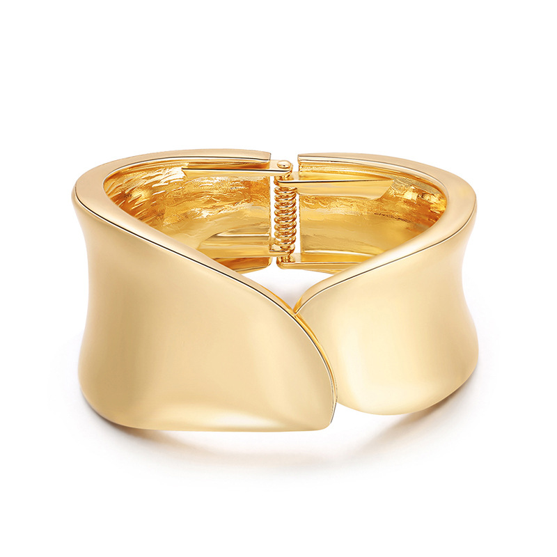 Alloy Bangle bracelet exaggerated fashion asymmetrical brushed golden opening metal bump texture bracelets personality spring clasp wrist de, Black
Alloy Bangle bracelet exaggerated fashion asymmetrical brushed golden opening metal bump texture bracelets personality spring clasp wrist de, Black