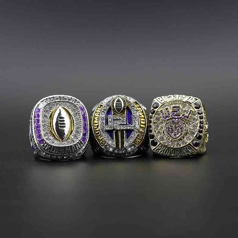 2019 University of Louisiana League NCAA LSU championship ring 3 sets