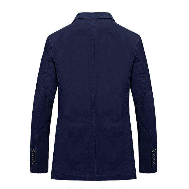 Men's Blazer Oversized Solid Male Suit Jacket Coat Men Clothing Pure Cotton Blazers Casual Outwear 4XL BF66001 211120