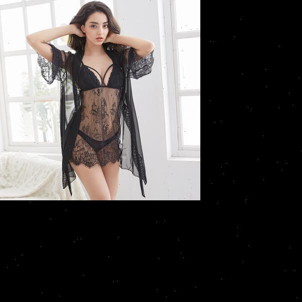 silk lingerie transparent lace womens sleepwears trim night dress and robe g string 3pcs gown set see through sleepwear, Black;red
silk lingerie transparent lace womens sleepwears trim night dress and robe g string 3pcs gown set see through sleepwear, Black;red