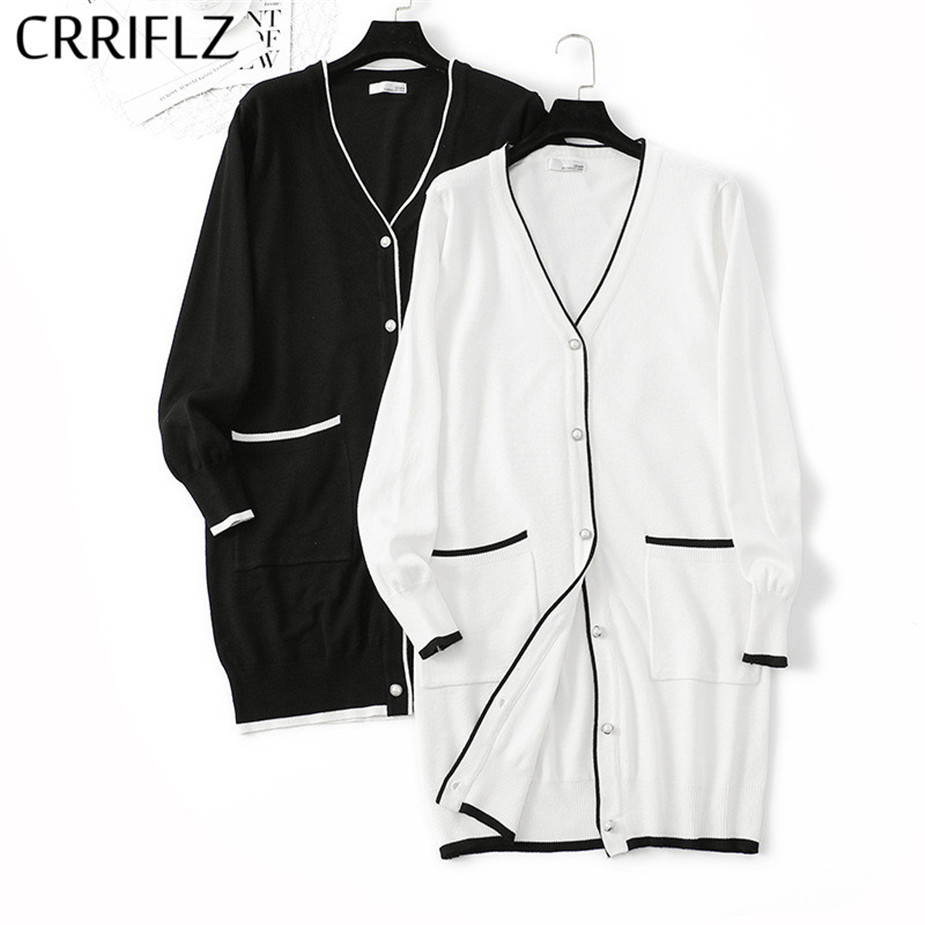 women' knitted cardigan for fall winter europe pearl buttoned long contrast color V-neck sweater coat jacket women 210520, White
women' knitted cardigan for fall winter europe pearl buttoned long contrast color V-neck sweater coat jacket women 210520, White