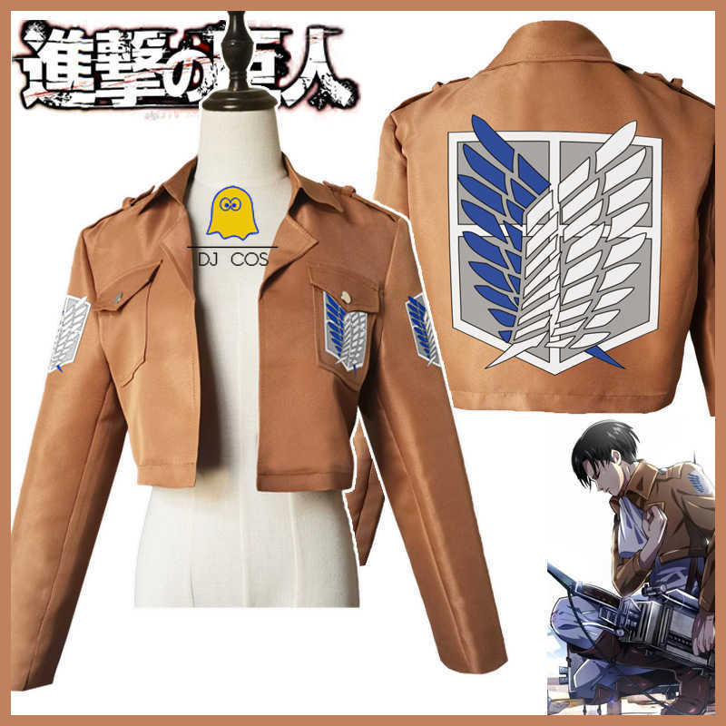 Anime Attack on Titan Cosplay Jacket Levi Ackerman Costume Top Shingeki No Kyojin Hanji Zoe Coat Wings of Liberty Halloween Y0913
