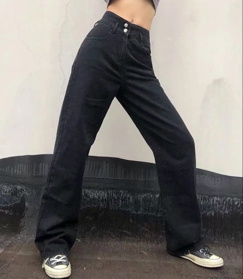 Nomikuma Fall Women Jeans Pants High Waisted Long Trousers Causal Korean Demin Wide Leg Pants Pantalones De Mujer 6B994 210427