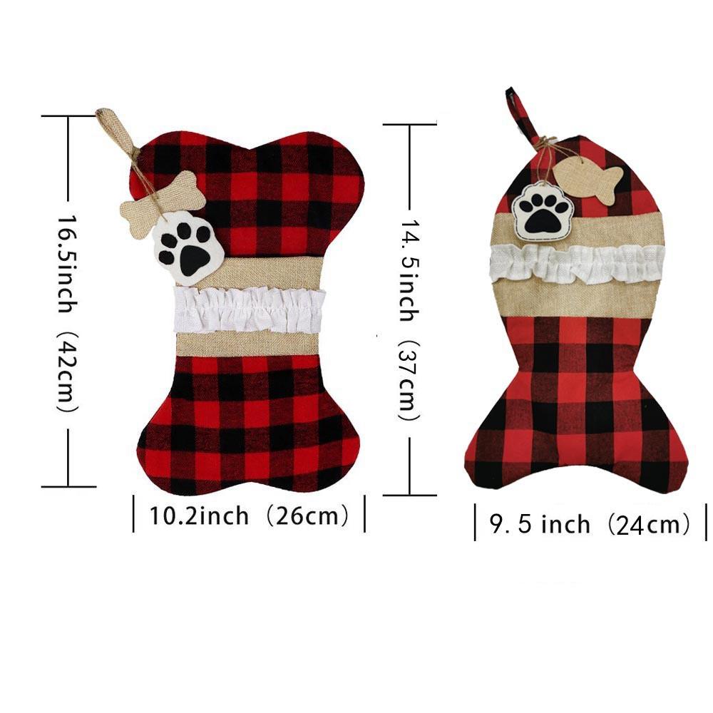 Cute Fish Bone Shape sock Christmas Stocking Kids Gift Bags Candy Bag xmas Tree Ornament Home Party Decoration Prop Socks