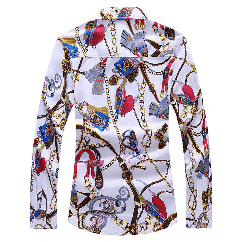 5XL 6XL 7XL Shirt Men Autumn Fashion Personality Printing Long Sleeve Shirts Men Casual Plus Size Business Office Shirt 210528