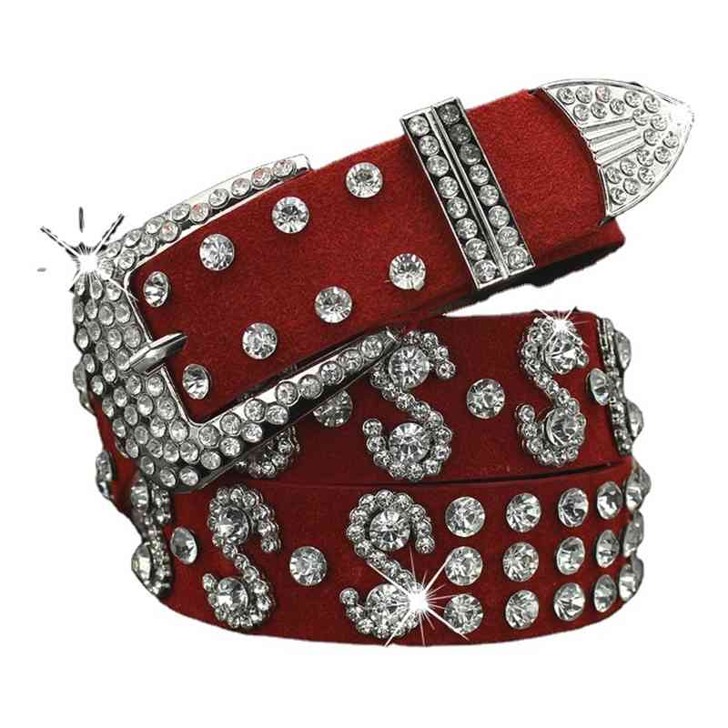 Designer belts 2023 Red women's wide leather diamond decorative belt fashion versatile jeans with Diamond Black factory outlet
Designer belts 2023 Red women's wide leather diamond decorative belt fashion versatile jeans with Diamond Black factory outlet