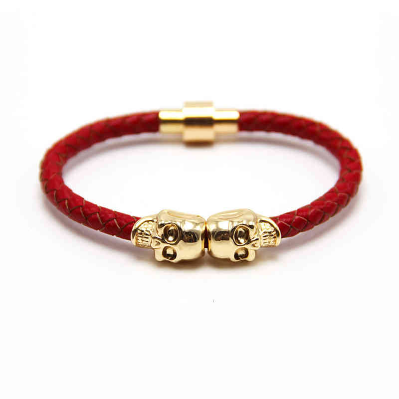Bangle Charm Bracelets Men's Cowhide Ghost Punk Style High Quality Skull