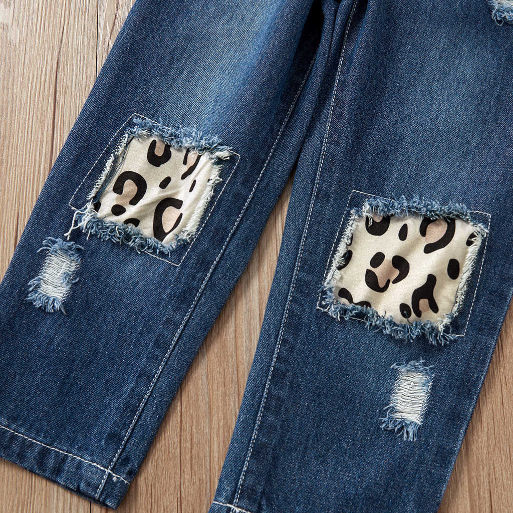 Summer 2-piece Baby / Toddler Girl Print Dress and Denim Pants Set 210528