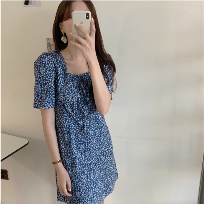 Plus Size Summer Girls Party Print Female Vintage Dress Black Oversize Short Sleeve Women Dresses Robe Vestido 210417Z