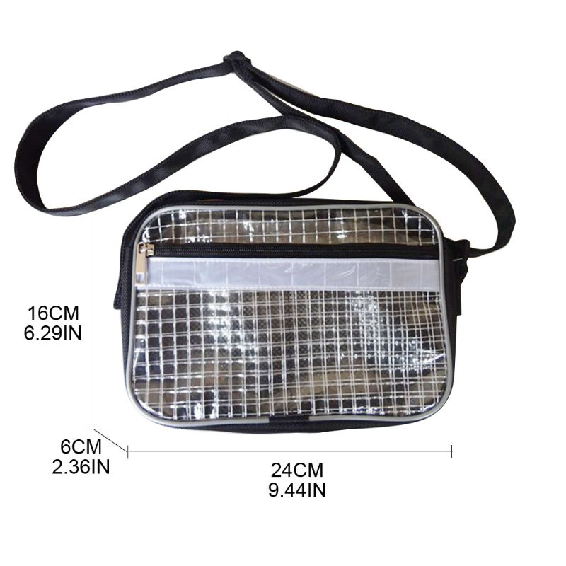 Anti-static PVC Black Plaid Shoulder Bag Messenger Satchel Crossbody Bags for Teenagers