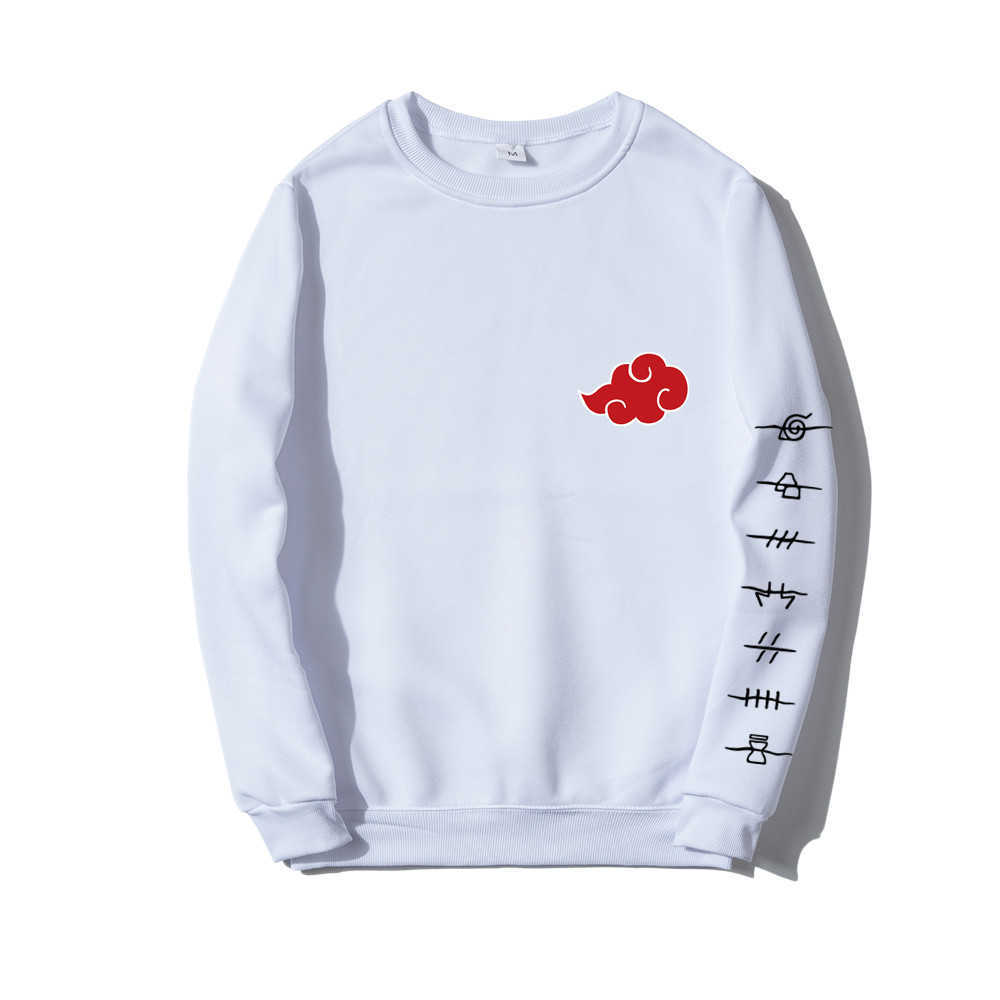 Anime Akatsuki Cloud Symbols Print Men Hoodies Sweatshirt Streetwear Casual Crewneck Pullover Men Women Oversized Sweatshirt Y0804