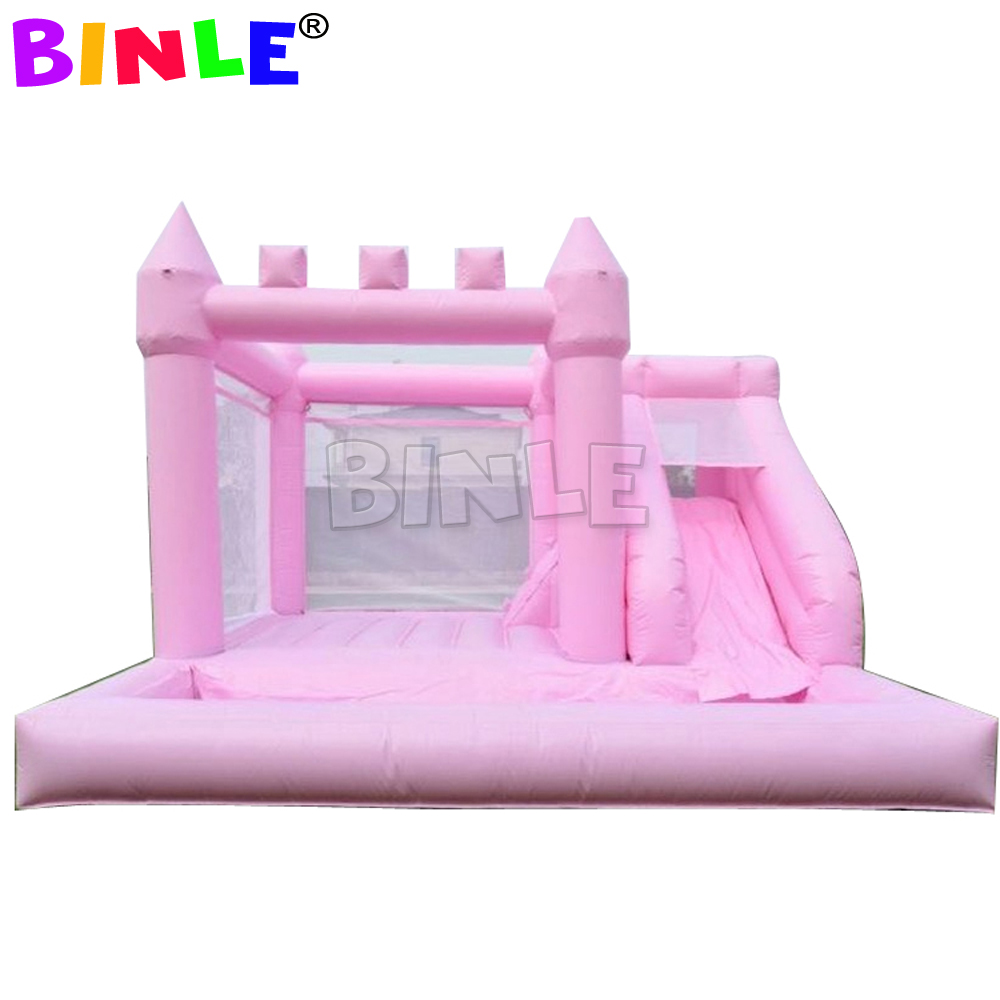 3 in 1 White Inflatable bounce house PVC commercial bouncy castle Jumper bouncer jumping combo with ball pit and slide for photos shooting kids party 