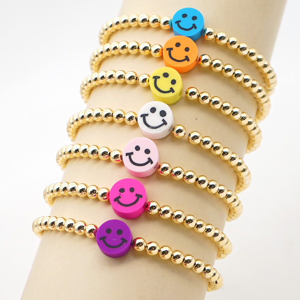 20PCS/lot Smiley Face Bracelet For Women Smile Bracelets Fashion Jewelry Fadeless Golden Beads Braclet Elastic Pulseras
20PCS/lot Smiley Face Bracelet For Women Smile Bracelets Fashion Jewelry Fadeless Golden Beads Braclet Elastic Pulseras