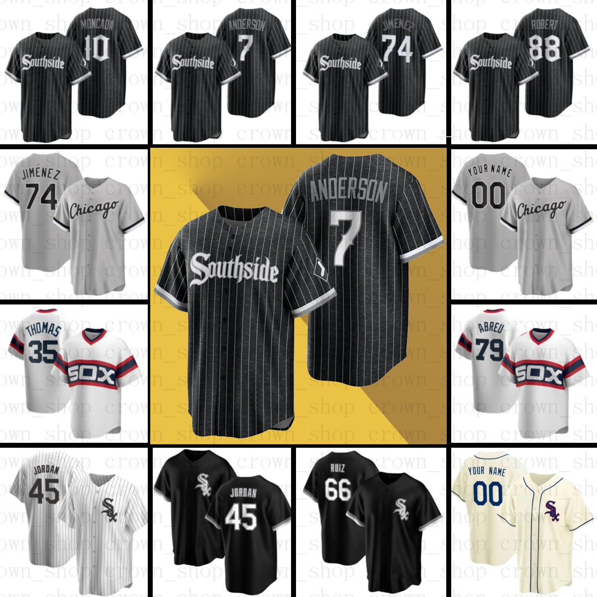 Chicago Southside White Sox Baseball Jerseys Tim Anderson Luis Robert Frank Thomas Jose Abreu Yoan Moncada Eloy Jimenez STILL TIPPIN Giolito, Blue;black
Chicago Southside White Sox Baseball Jerseys Tim Anderson Luis Robert Frank Thomas Jose Abreu Yoan Moncada Eloy Jimenez STILL TIPPIN Giolito, Blue;black