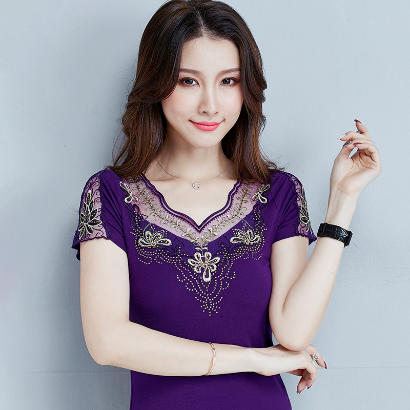 2021 summer design engraving short sleeve fashion T - shirt women top 5957, White
2021 summer design engraving short sleeve fashion T - shirt women top 5957, White
