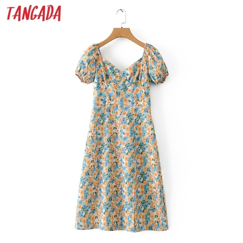 Tangada Women Print French Style Summer Dress Puff Short Sleeve Ladies Midi Vestidos 2M126 210701, Yellow
Tangada Women Print French Style Summer Dress Puff Short Sleeve Ladies Midi Vestidos 2M126 210701, Yellow