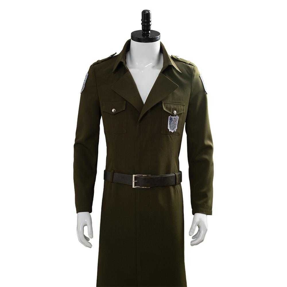 Attack on Titan Cosplay Levi Costume Scouting Legion Soldier Coat Trench Jacket Adult Men Halloween Carnival Clothing Y0913
