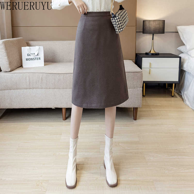 WERUERUYU Autumn Winter Woolen Women Skirt Fashionable Office Ladies High Waist Split Elegant Midi Skirts 210608, Photo color
WERUERUYU Autumn Winter Woolen Women Skirt Fashionable Office Ladies High Waist Split Elegant Midi Skirts 210608, Photo color