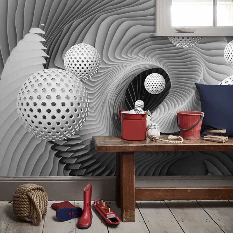 Custom Photo 3D Mural Wallpaper Modern Abstract Sphere Space Whirlpool Art Painting Living Room TV Backdrop Wall