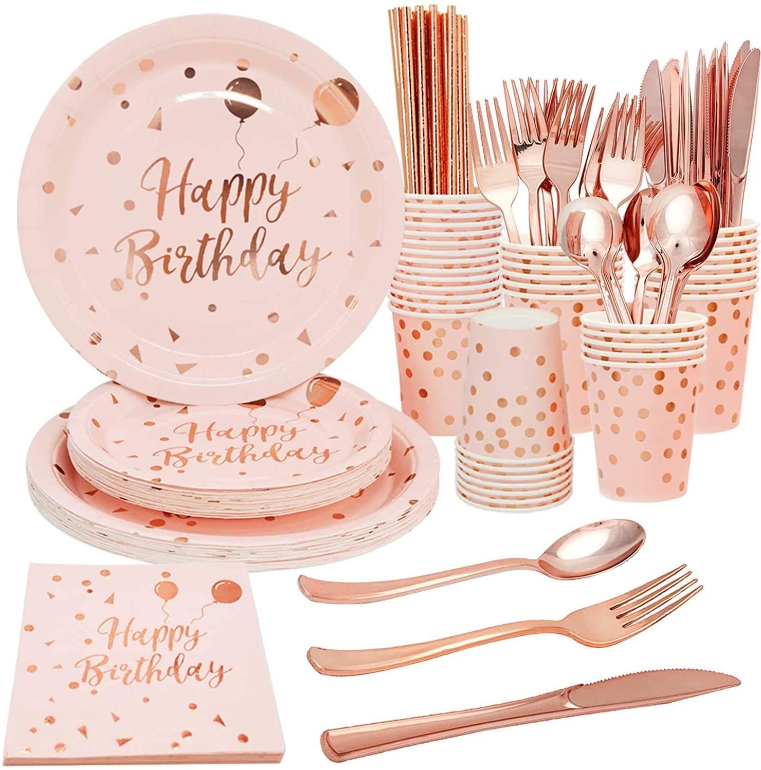 Happy Birthday Decorations Rose Gold dot Disposable Tableware Paper Plates Cup baby shower Girl Kids Adult Birthday Party Decor 210408
Happy Birthday Decorations Rose Gold dot Disposable Tableware Paper Plates Cup baby shower Girl Kids Adult Birthday Party Decor 210408