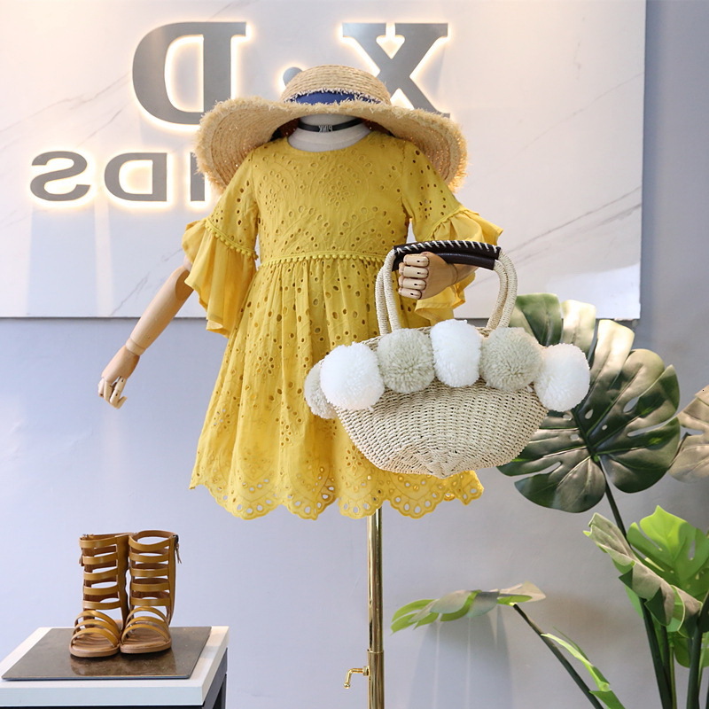 Girl's Dresses Yellow Flare Sleeve Girl Summer Style Cotton Causal Kids Clothes 2-6Y E26493 EAZM
Girl's Dresses Yellow Flare Sleeve Girl Summer Style Cotton Causal Kids Clothes 2-6Y E26493 EAZM