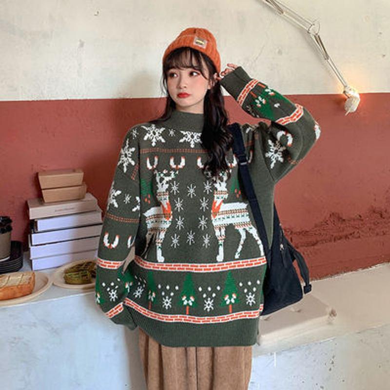 Gym Clothing Christmas Clothes Elk Red Sweater Women Thickened Winter 2021 Loose Outer Wear Pullover -40, White;black
Gym Clothing Christmas Clothes Elk Red Sweater Women Thickened Winter 2021 Loose Outer Wear Pullover -40, White;black