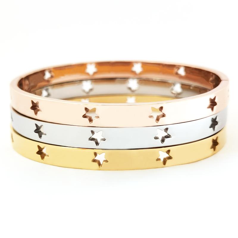 Bangle Fashionable High Quality Stainless Steel Metal Jewelry, Hollowed Out Stars And Moon Women's Bracelet, Styl
Bangle Fashionable High Quality Stainless Steel Metal Jewelry, Hollowed Out Stars And Moon Women's Bracelet, Styl