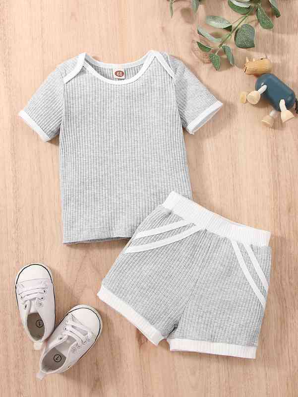 Baby Contrast Binding Tee & Shorts SHE