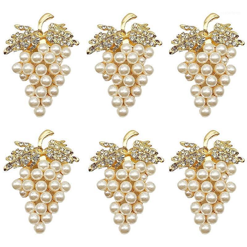 Napkin Rings Grapes Set Of 6, With Glittering Imitation Diamond And Pearls Inlay Alloy Ring Holder
Napkin Rings Grapes Set Of 6, With Glittering Imitation Diamond And Pearls Inlay Alloy Ring Holder