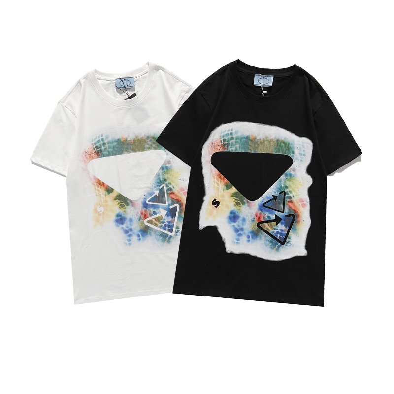 men's and women's loose T Shirts summer triangle graffiti letter printing short sleeve T-shirt, White;black
men's and women's loose T Shirts summer triangle graffiti letter printing short sleeve T-shirt, White;black