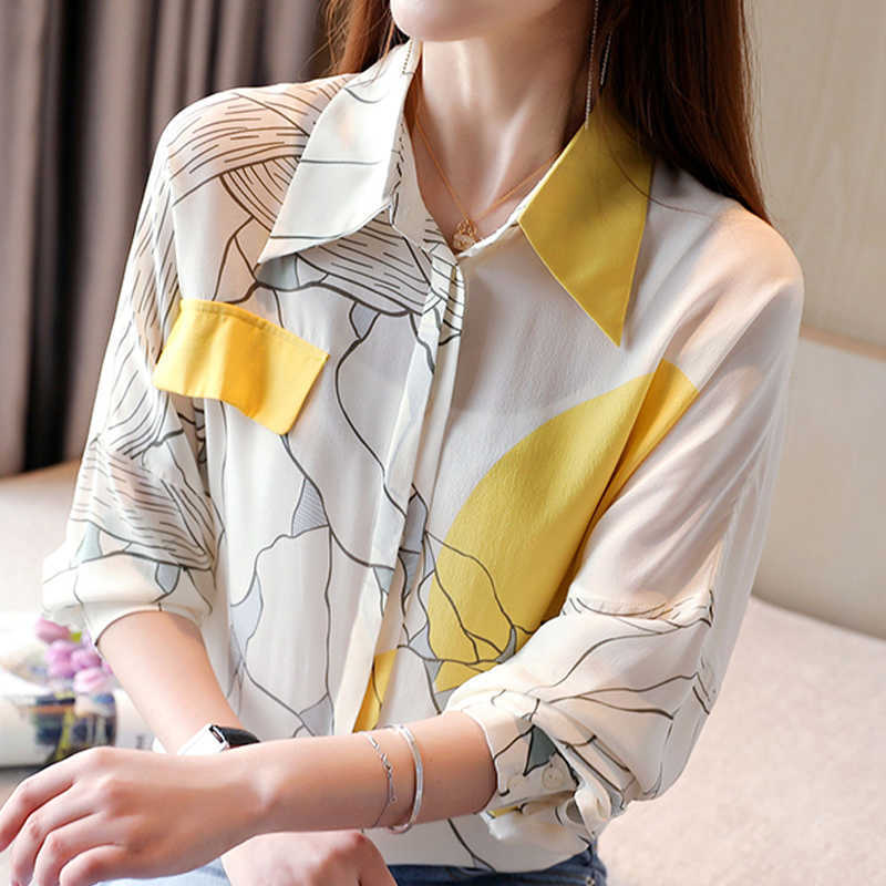 Blusas Mujer De Moda Blouse Women Long Sleeve Women Blouses Shirts Turn Down Collar Print Chiffon Blouse Shirt Tops D432 210602, Yellow
Blusas Mujer De Moda Blouse Women Long Sleeve Women Blouses Shirts Turn Down Collar Print Chiffon Blouse Shirt Tops D432 210602, Yellow