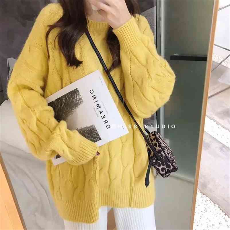 Winter Autumn Women Solid O-neck Thick Warm Sweater Lady Casual Knitted Pullovers Female Korean Long Sleeve Tops 210519, Orange
Winter Autumn Women Solid O-neck Thick Warm Sweater Lady Casual Knitted Pullovers Female Korean Long Sleeve Tops 210519, Orange