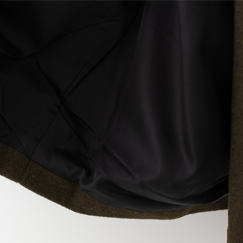 Evfer Women Casual Double Breasted Winter Thick Woolen Long Coats Office Lady Fashion Sleeve Solid Straight Outwear Chic 210421