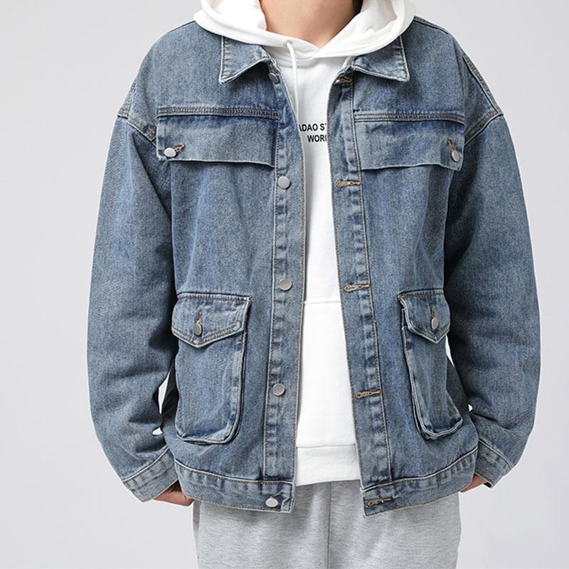 Fashion Jeans Cotton 2021 Jackets Men's Loose Outsidewear Spring Autumn Korean Coats Vintage Streetwear Denim Casual Tops