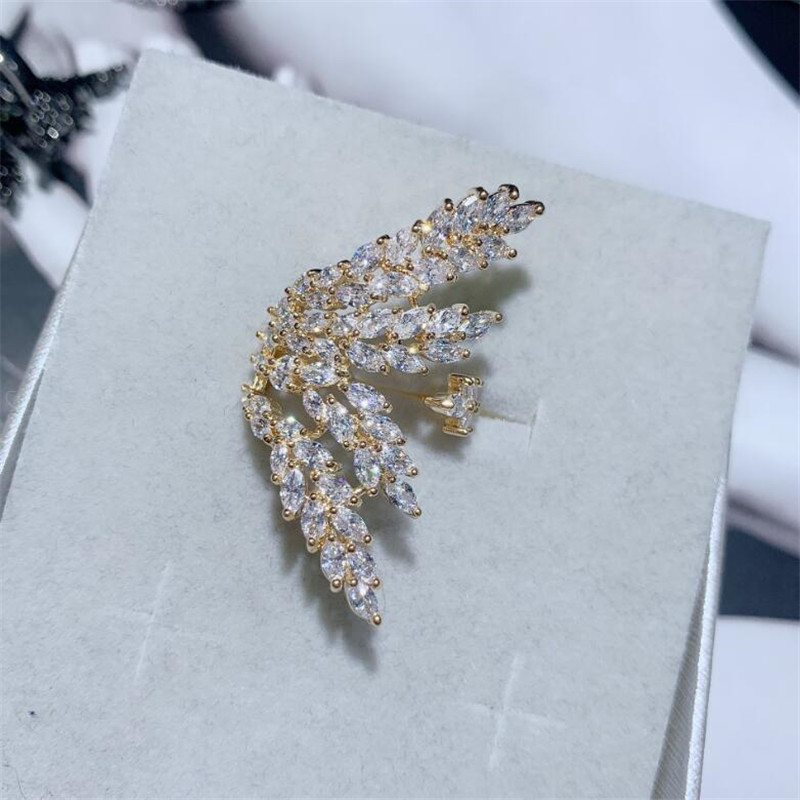 Choucong Brand Luxury Jewelry 925 Sterling Silver Full Marquise Cut White Topaz CZ Diamond Gemstones Eternity Open Women Wedding Adjustable Wing Rings