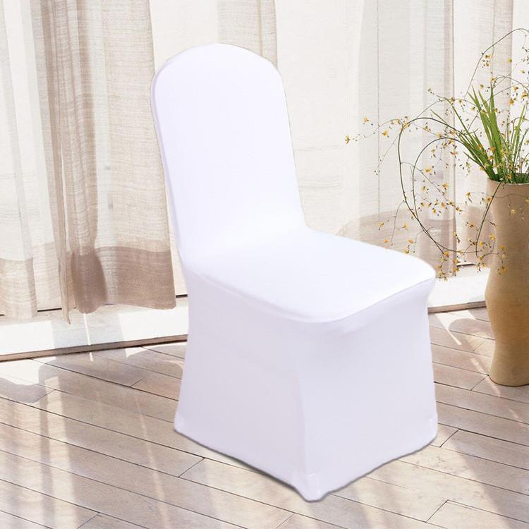 Chair Covers 100pcs/lot Housse De Chaise Mariage Universal White Stretch Polyester Wedding Party Banquet El от DHgate WW