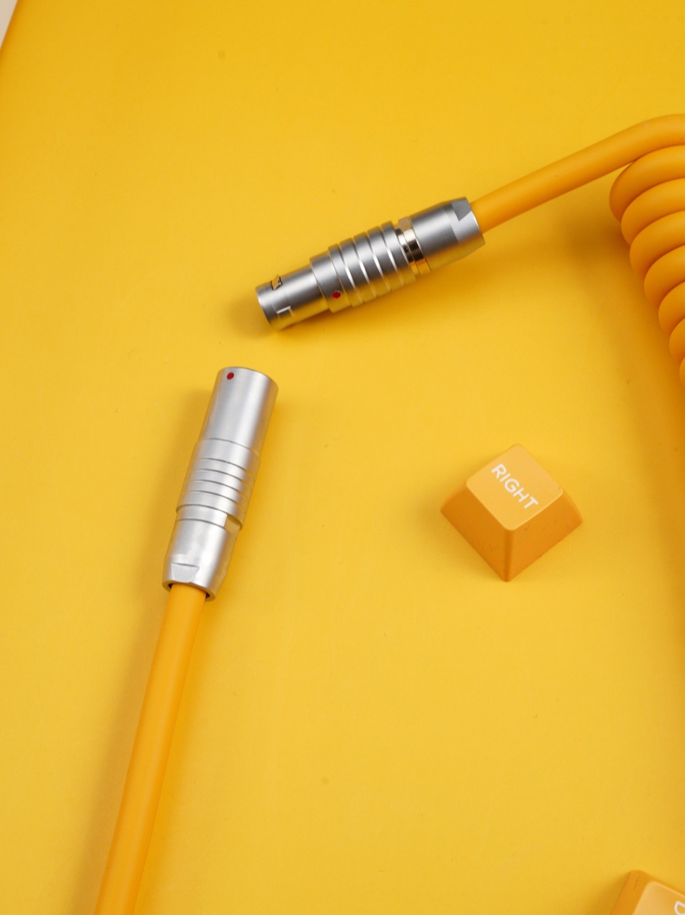 Geekcable Handmade Customized Mechanical Keyboard Cable Super Elastic Series Spiral Rubber Keyboard Cable Electrophoresis Yellow