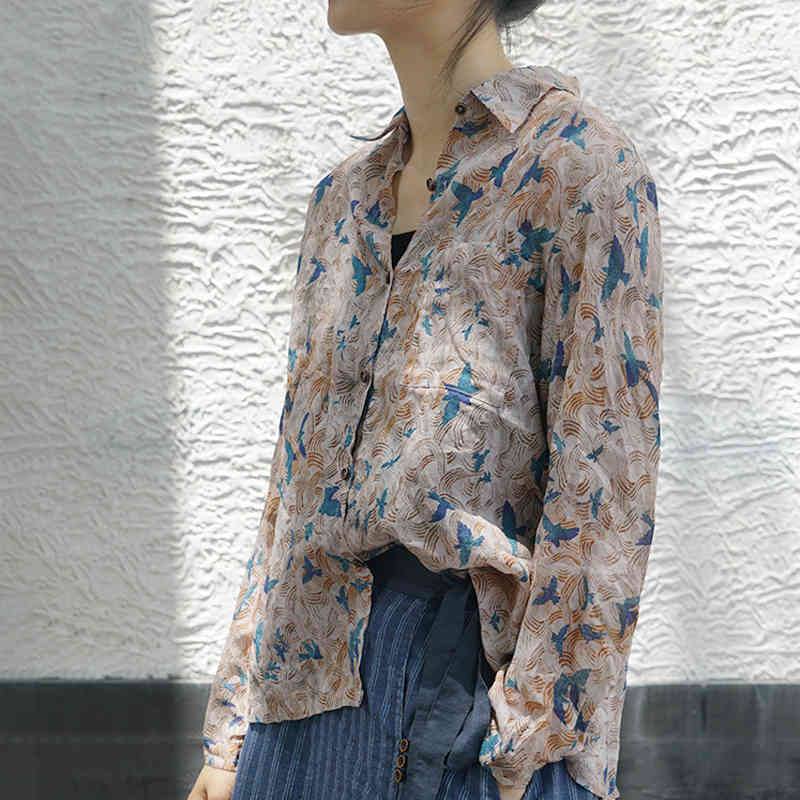 Johnature Women Ramie Vintage Print Floral Shirts And Tops Long Sleeve Turn-down Collar Summer Button Loose Blouses 210521, Color 1
Johnature Women Ramie Vintage Print Floral Shirts And Tops Long Sleeve Turn-down Collar Summer Button Loose Blouses 210521, Color 1