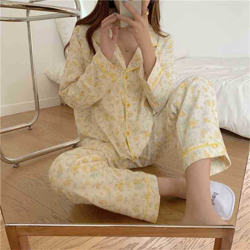 Nightwear Gentle Cute Two Pieace Suit Warm Printing Homewear Soft Casual Loose Fashion Long Sleeves Pajamas Set 210525, Yellow
Nightwear Gentle Cute Two Pieace Suit Warm Printing Homewear Soft Casual Loose Fashion Long Sleeves Pajamas Set 210525, Yellow