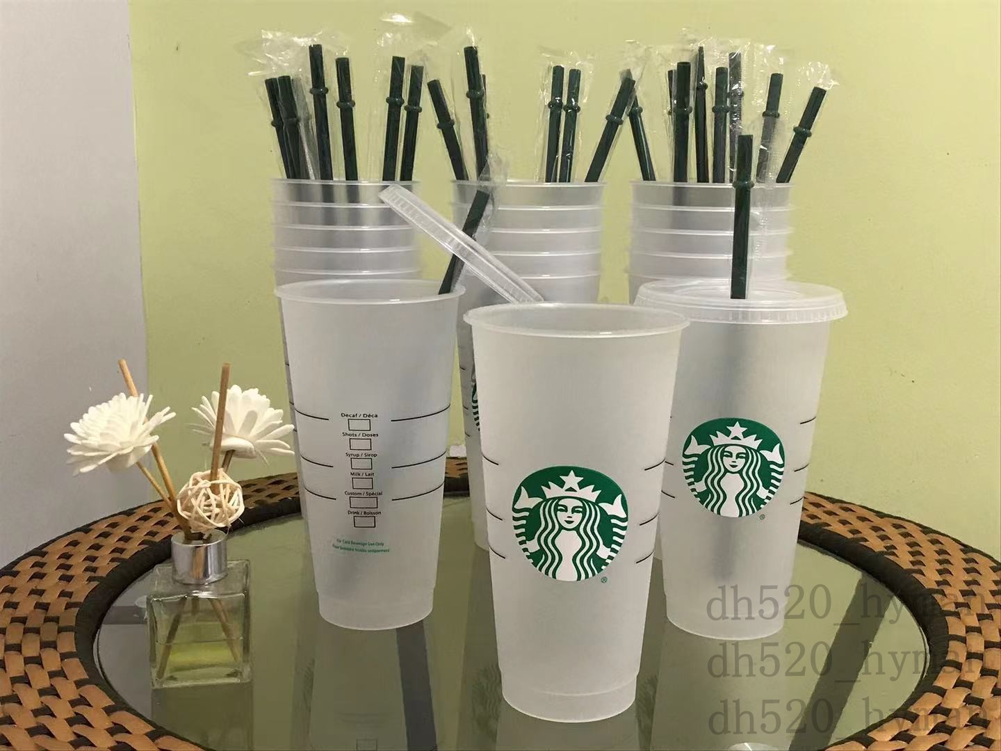 Starbucks Reusable Plastic Tumbler Clear Drinking Flat Bottom Cups Pillar Shape Lid Straw Mugs c24oz/710ml 5pcs, As picture
Starbucks Reusable Plastic Tumbler Clear Drinking Flat Bottom Cups Pillar Shape Lid Straw Mugs c24oz/710ml 5pcs, As picture