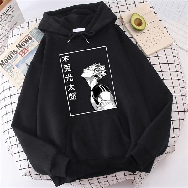 Haikyuu Bokuto Koutarou Print Hoodies Men Hip Hop Casual Streetwear Fashion Funny Sweatshirts Kuroo Anime Casual Hooded Mens Y0809
