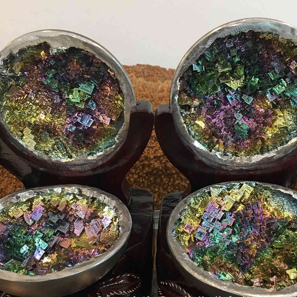 Bismuth crystal metal ore crystal ornamental jewelry natural quartz rainbow crystal titanium cluster specimen healing