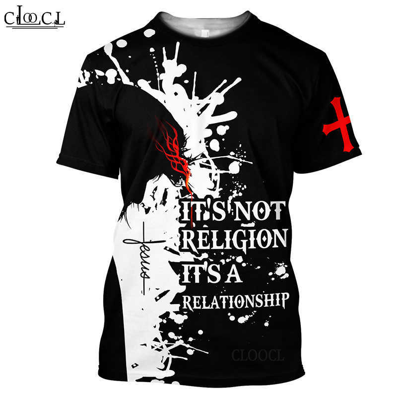 CLOOCL est God Religion Christ Jesus 3D Print T Shirt Streetwear Men Women Fashion T-shirt Harajuku Top Drop 210629