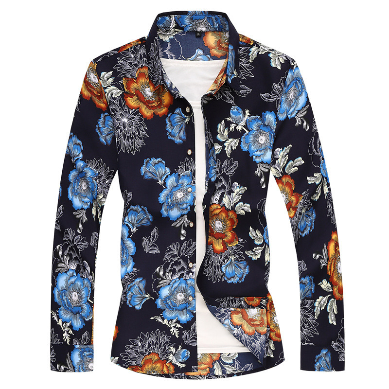 Flower Print Shirt Men Long Sleeve Hawaii Colorful Pattern Brand Casual Cotton Button Loose Shirt Men Dress Floral Camisas 210524, Red
Flower Print Shirt Men Long Sleeve Hawaii Colorful Pattern Brand Casual Cotton Button Loose Shirt Men Dress Floral Camisas 210524, Red