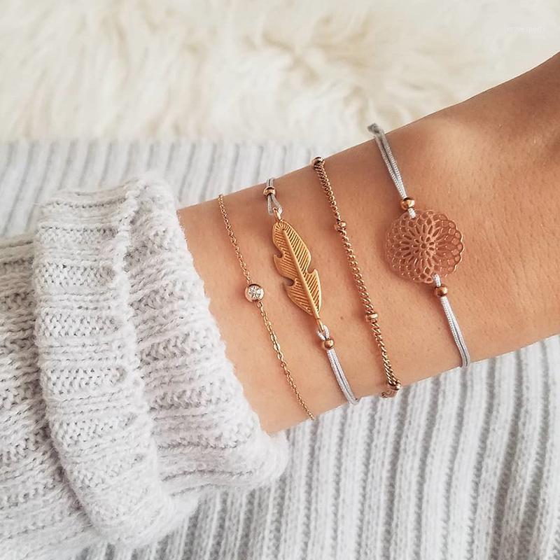 Link, Chain 4 Pcs/ Set Retro Women Multilayer Leather Flowers Leaves Beads Gem Crystal Gold Bracelet Exquisite Party Birthday Gift1
Link, Chain 4 Pcs/ Set Retro Women Multilayer Leather Flowers Leaves Beads Gem Crystal Gold Bracelet Exquisite Party Birthday Gift1